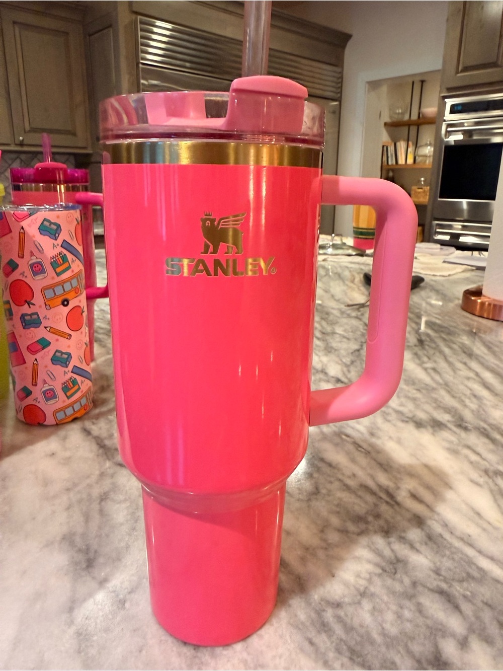 Stanley Pink Parade Insulated Travel Mug with Handle